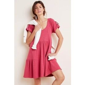 Saturday Sunday Anthropologie 
Kathie Flounce Ruffle Hem Dress Small